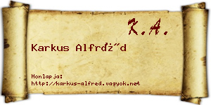 Karkus Alfréd névjegykártya